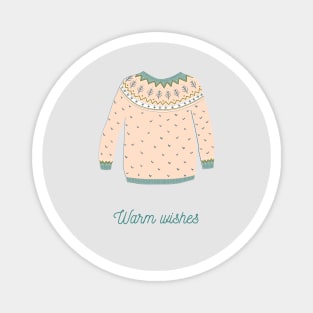 illustration of woolen pullover with Nordic ornament Magnet